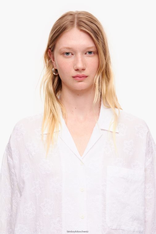 Bimba Y Lola kurze Jacquardbluse Blumen- Kleidung T04ZZ324