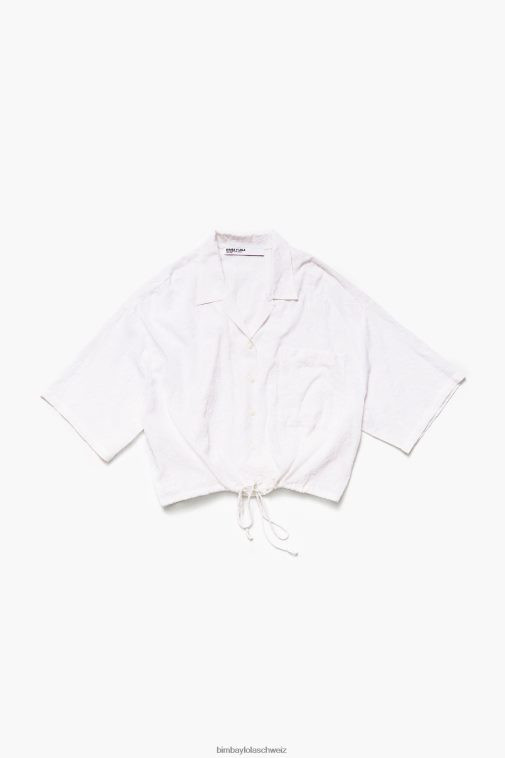 Bimba Y Lola kurze Jacquardbluse Blumen- Kleidung T04ZZ324