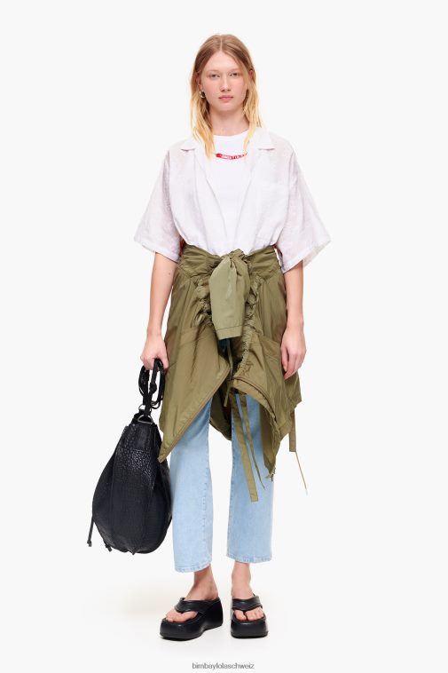 Bimba Y Lola kurze Jacquardbluse Blumen- Kleidung T04ZZ324