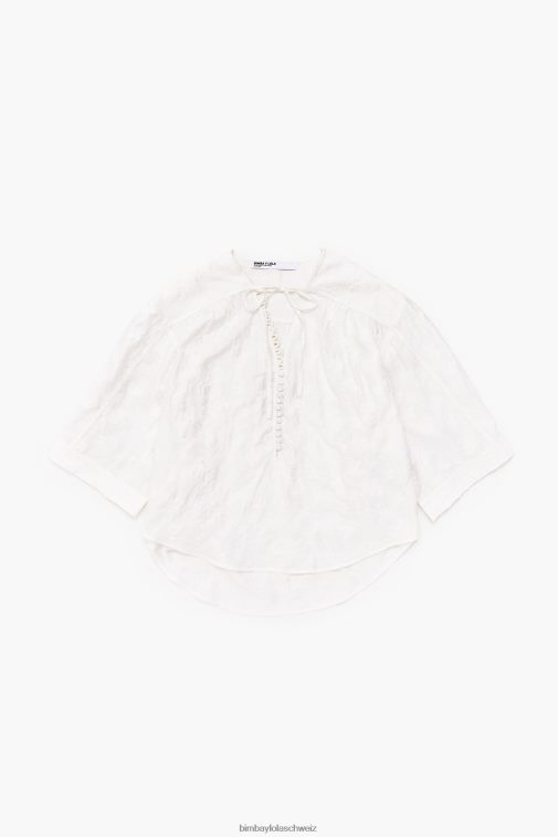 Bimba Y Lola kurze Jacquardbluse Blumen- Kleidung T04ZZ325