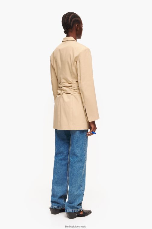 Bimba Y Lola Baumwollblazer Kamel Kleidung T04ZZ468