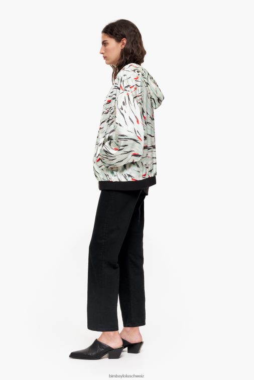 Bimba Y Lola Fließende Bomberjacke mit Schmetterlingsflügel-Print Minze Kleidung T04ZZ490