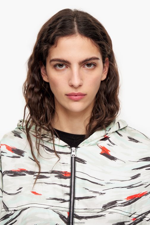 Bimba Y Lola Fließende Bomberjacke mit Schmetterlingsflügel-Print Minze Kleidung T04ZZ490