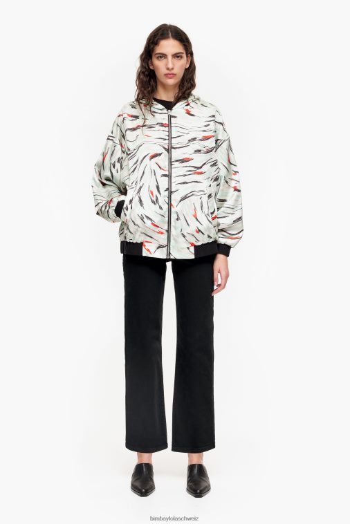 Bimba Y Lola Fließende Bomberjacke mit Schmetterlingsflügel-Print Minze Kleidung T04ZZ490