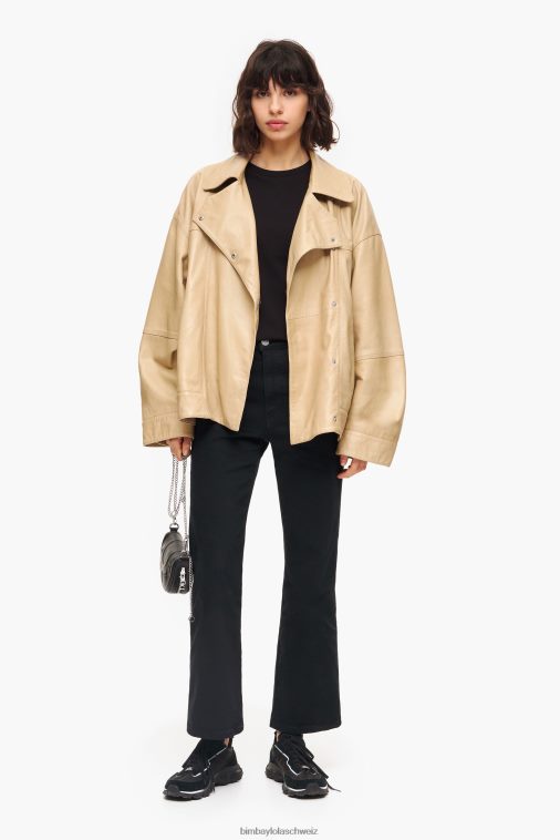 Bimba Y Lola Lederjacke Kamel Kleidung T04ZZ475