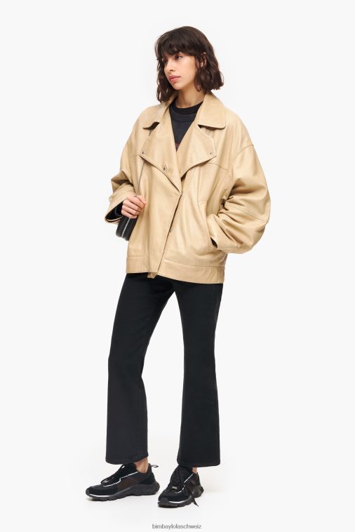 Bimba Y Lola Lederjacke Kamel Kleidung T04ZZ475