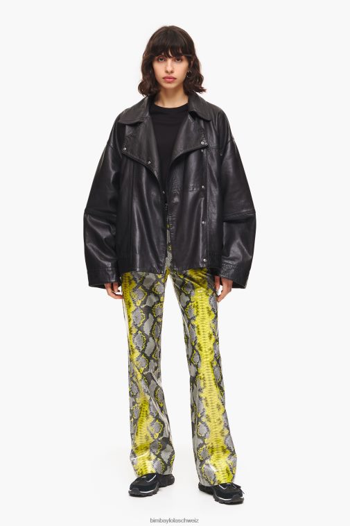 Bimba Y Lola Lederjacke Schwarz Kleidung T04ZZ476