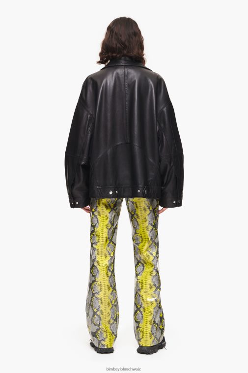 Bimba Y Lola Lederjacke Schwarz Kleidung T04ZZ476