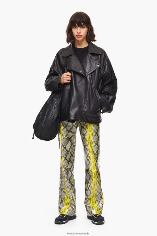 Bimba Y Lola Lederjacke Schwarz Kleidung T04ZZ476