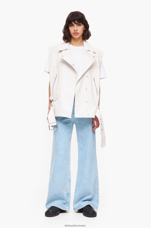 Bimba Y Lola Lederweste naturfarben Kleidung T04ZZ478