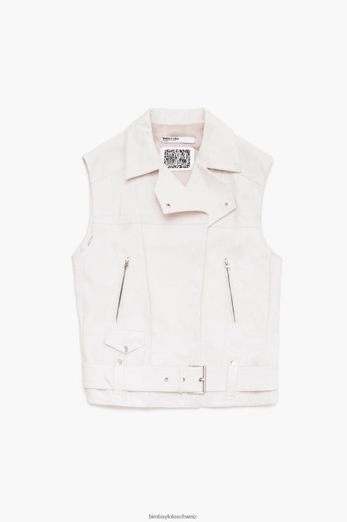 Bimba Y Lola Lederweste naturfarben Kleidung T04ZZ478