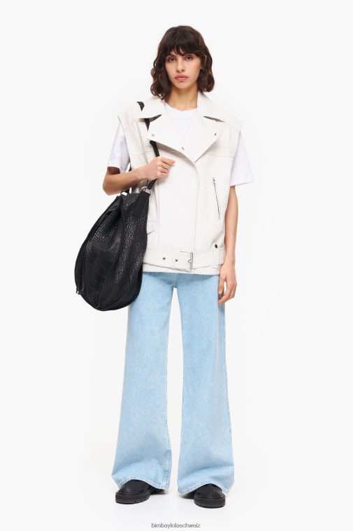 Bimba Y Lola Lederweste naturfarben Kleidung T04ZZ478