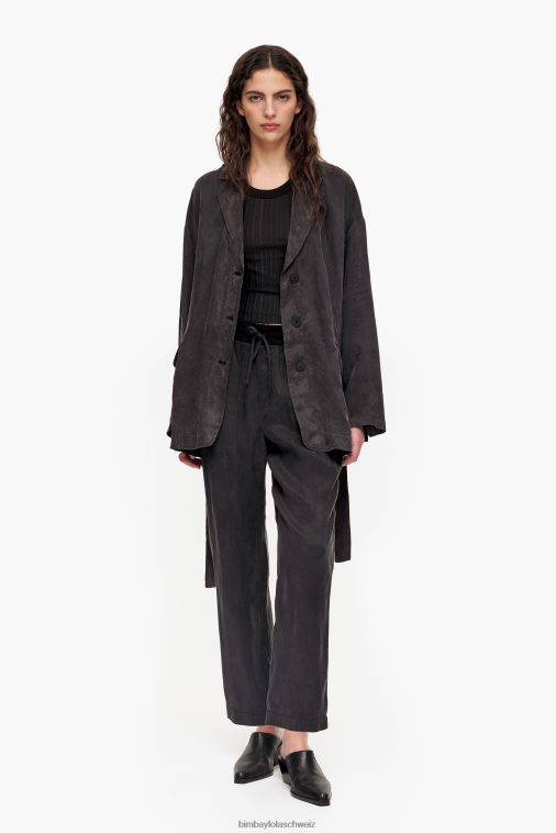 Bimba Y Lola Oversize-Blazer schwarz gewaschen Kleidung T04ZZ491