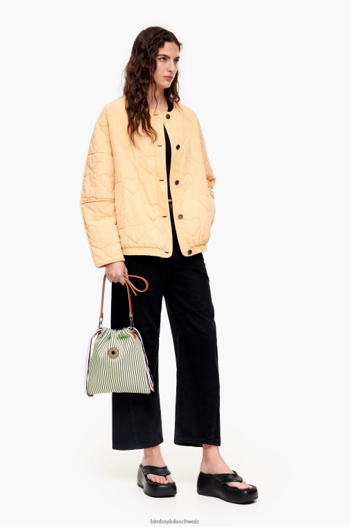 Bimba Y Lola Steppjacke mit Herzen Pfirsich Kleidung T04ZZ489