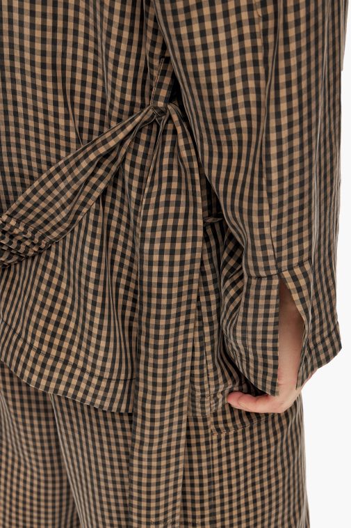 Bimba Y Lola Übergroßer Blazer mit Gingham-Karomuster braun Kleidung T04ZZ470