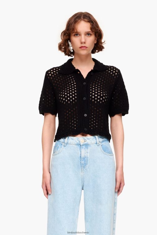 Bimba Y Lola Häkelstrickjacke Schwarz Kleidung T04ZZ359