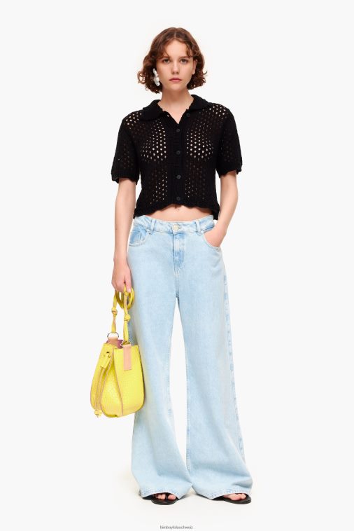 Bimba Y Lola Häkelstrickjacke Schwarz Kleidung T04ZZ359