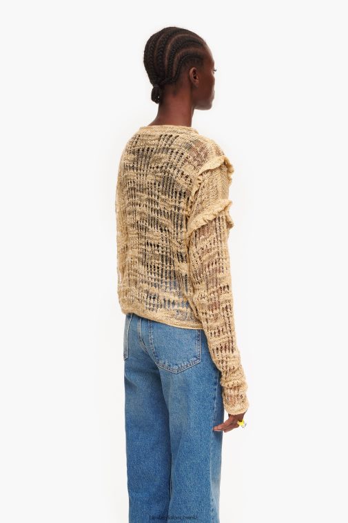 Bimba Y Lola Lochstrickpullover aus Leinen Kamel Kleidung T04ZZ362