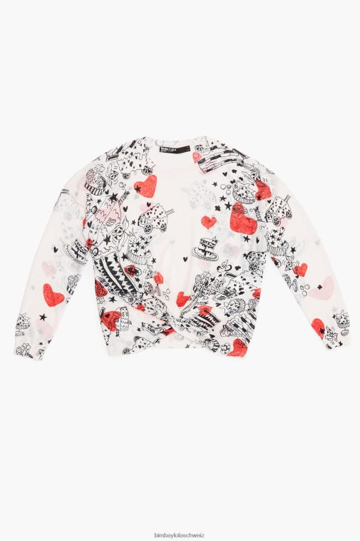 Bimba Y Lola Pullover mit Herz-Print Spitzname Kleidung T04ZZ373