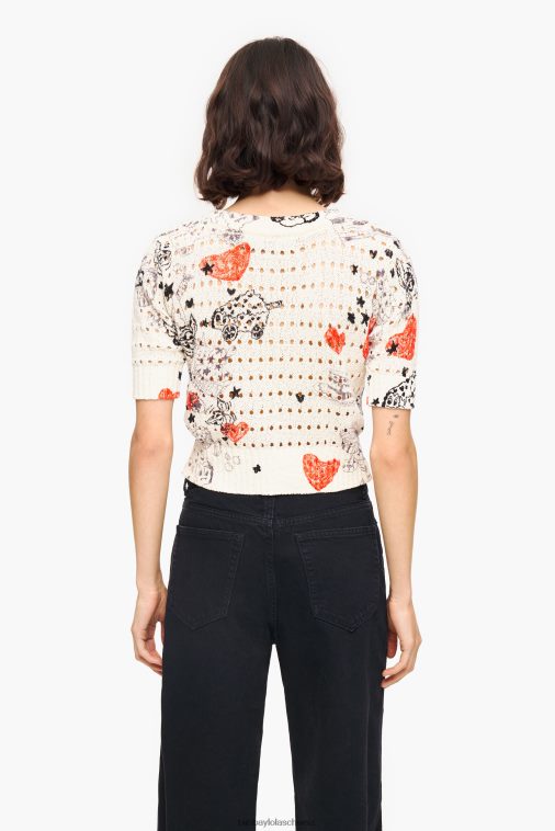 Bimba Y Lola Taillierter Cardigan aus Lochstrick mit Herzmuster Spitzname Kleidung T04ZZ371