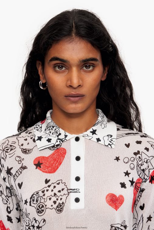 Bimba Y Lola Tailliertes Herz-Poloshirt Spitzname Kleidung T04ZZ374