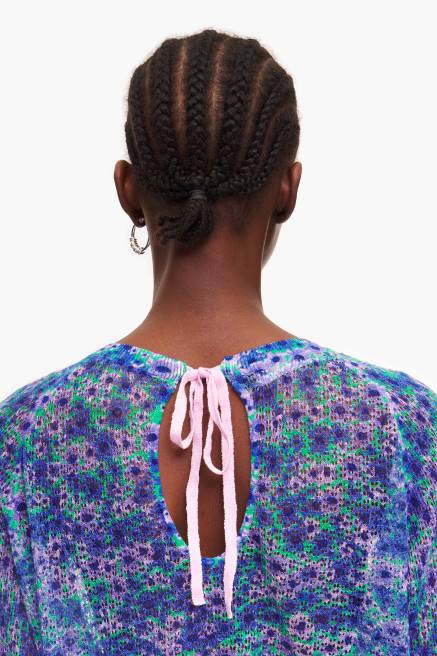 Bimba Y Lola Voll bedruckter Leinenpullover Kleidung Blumen T04ZZ365