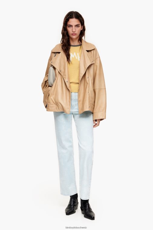 Bimba Y Lola Zweifarbiger Pullover aus Baumwolle Gelb Kleidung T04ZZ382