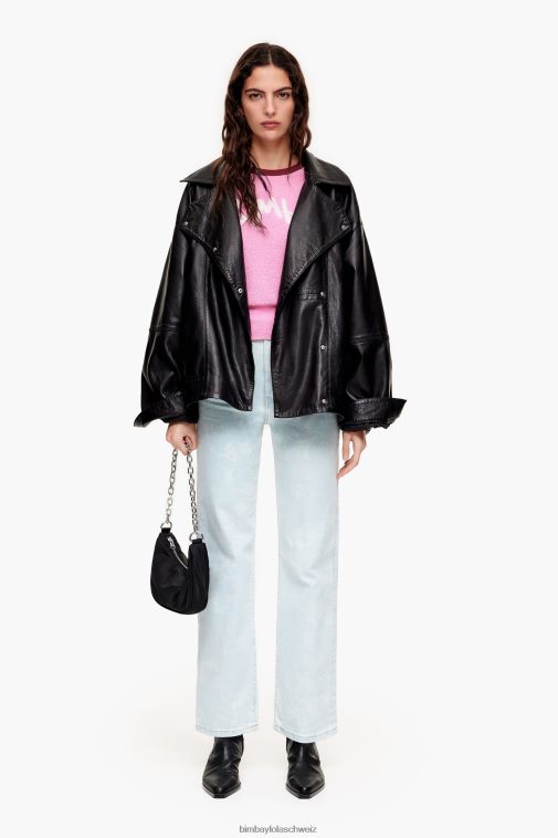 Bimba Y Lola Zweifarbiger Pullover aus Baumwolle Rosa Kleidung T04ZZ383