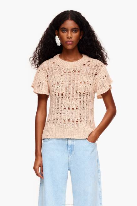 Bimba Y Lola durchbrochener Pullover Kleidung Sand T04ZZ355