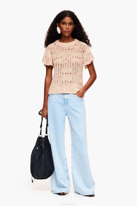 Bimba Y Lola durchbrochener Pullover Kleidung Sand T04ZZ355