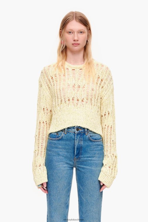 Bimba Y Lola durchbrochener Pullover lindgrün Kleidung T04ZZ385