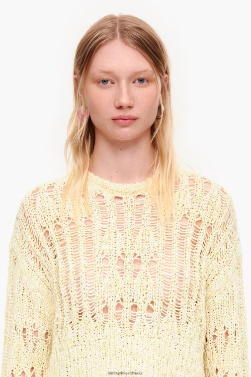 Bimba Y Lola durchbrochener Pullover lindgrün Kleidung T04ZZ385