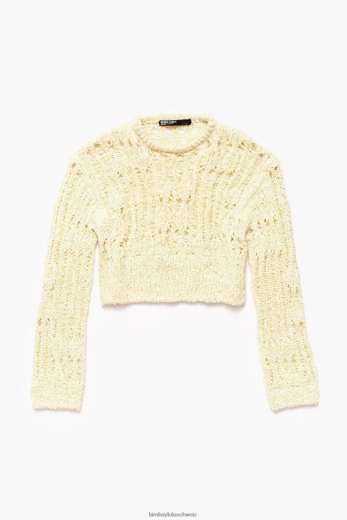 Bimba Y Lola durchbrochener Pullover lindgrün Kleidung T04ZZ385