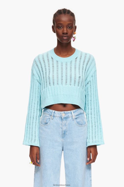 Bimba Y Lola gerippter Pullover Blau Kleidung T04ZZ386