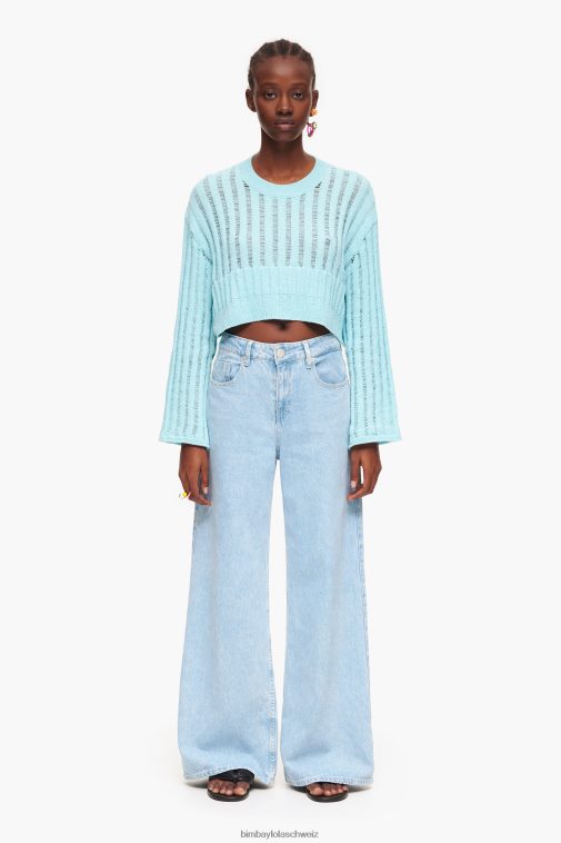 Bimba Y Lola gerippter Pullover Blau Kleidung T04ZZ386