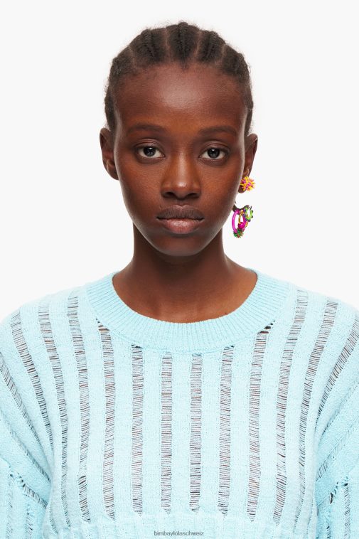 Bimba Y Lola gerippter Pullover Blau Kleidung T04ZZ386