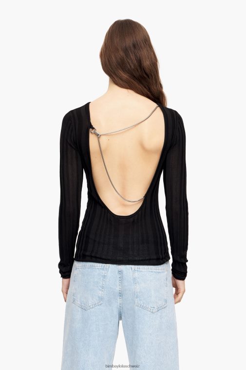 Bimba Y Lola taillierter Pullover Schwarz Kleidung T04ZZ384