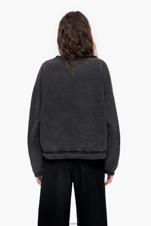 Bimba Y Lola Kastenförmiges Sweatshirt Schwarz Kleidung T04ZZ500