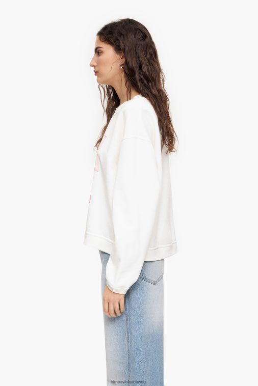 Bimba Y Lola Logo-Sweatshirt Weiss Kleidung T04ZZ499