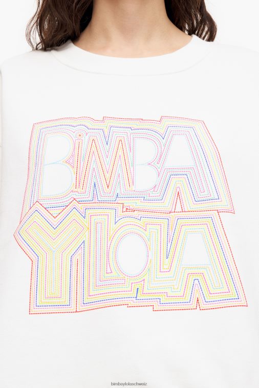 Bimba Y Lola Logo-Sweatshirt Weiss Kleidung T04ZZ499