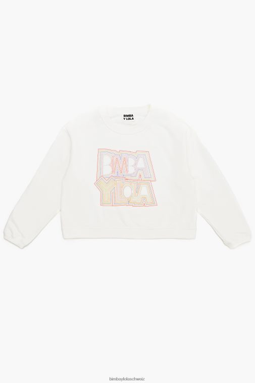 Bimba Y Lola Logo-Sweatshirt Weiss Kleidung T04ZZ499
