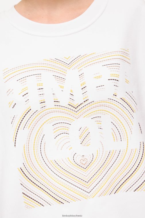 Bimba Y Lola Sweatshirt mit Logo-Print Elfenbein Kleidung T04ZZ503