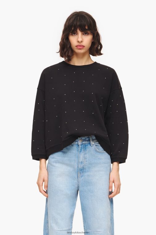 Bimba Y Lola glitzerndes Sweatshirt Schwarz Kleidung T04ZZ502