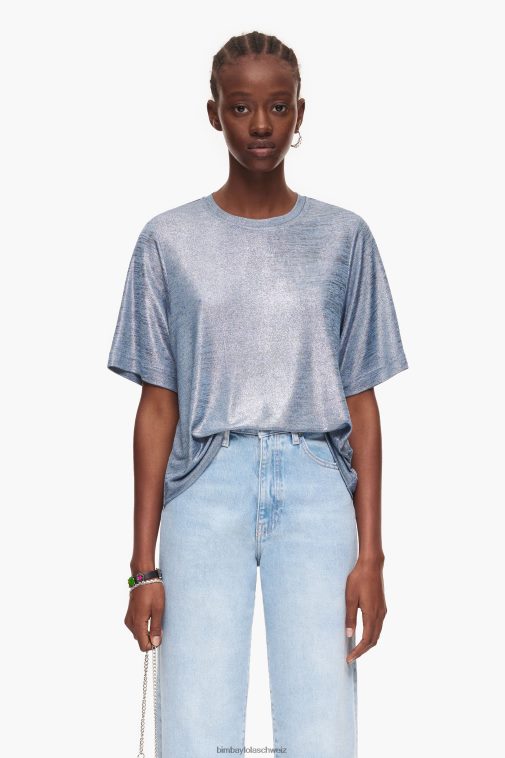Bimba Y Lola Folien-T-Shirt flüssiges Blau Kleidung T04ZZ306