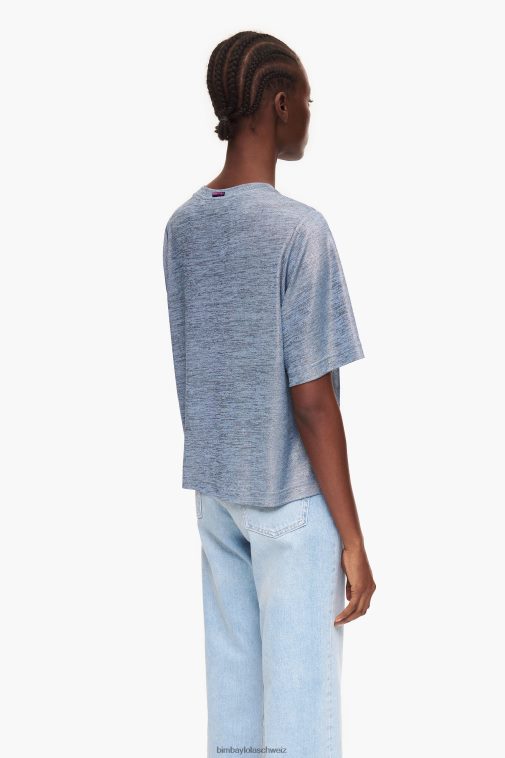 Bimba Y Lola Folien-T-Shirt flüssiges Blau Kleidung T04ZZ306