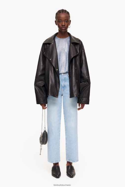 Bimba Y Lola Folien-T-Shirt flüssiges Blau Kleidung T04ZZ306