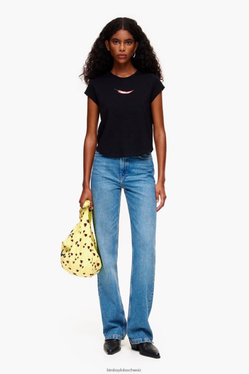 Bimba Y Lola Guindilla-T-Shirt Schwarz Kleidung T04ZZ247