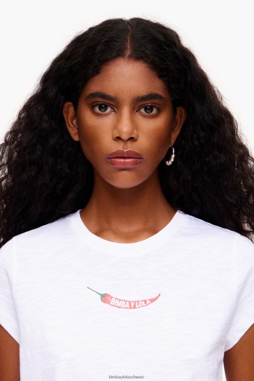 Bimba Y Lola Guindilla-T-Shirt Weiss Kleidung T04ZZ246