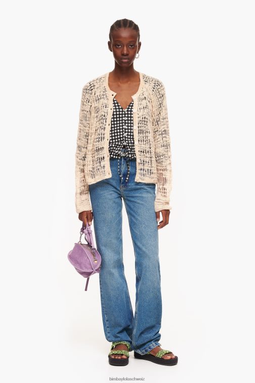 Bimba Y Lola Kariertes T-Shirt Schwarz Kleidung T04ZZ290