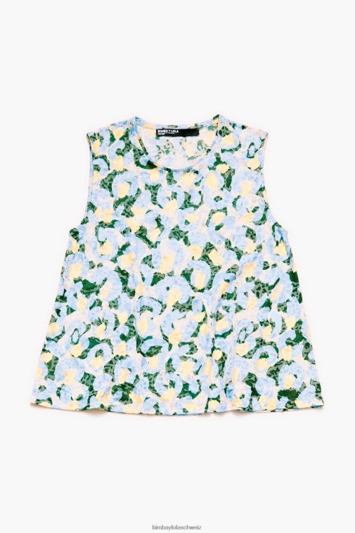 Bimba Y Lola Leichtes T-Shirt mit Tierbürste Blau Kleidung T04ZZ292